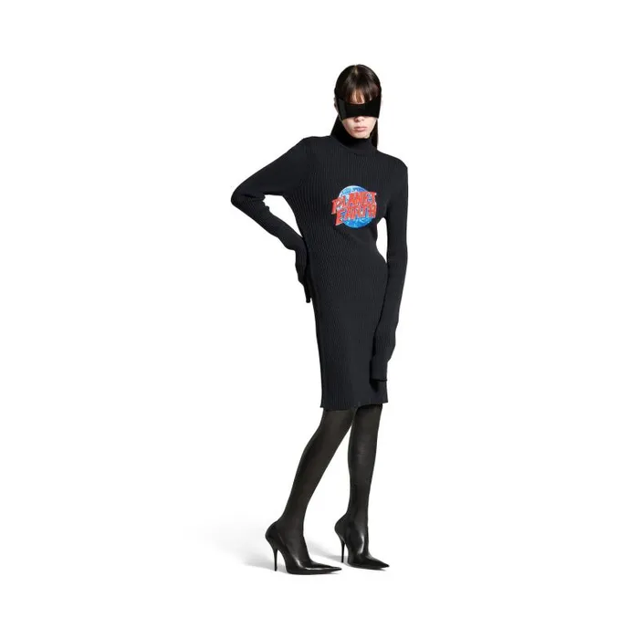 Balenciaga Knitwear Men Men039s Planet Earth Long Fitted Turtleneck In Black Black Balenciaga Knitwear Men Men039s Planet Earth Long Fitted Turtleneck In Black Black
