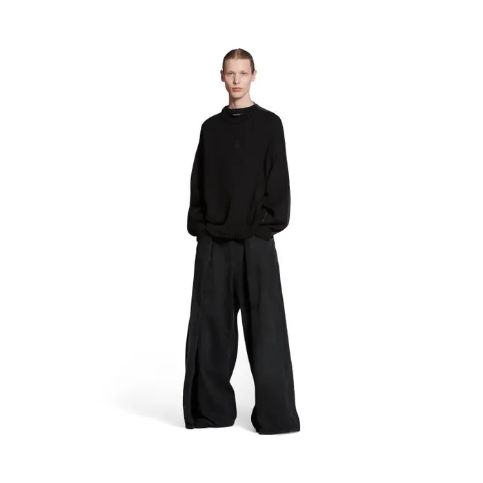 Balenciaga Knitwear Men Political Campaign Hybrid Sweater In Black Black