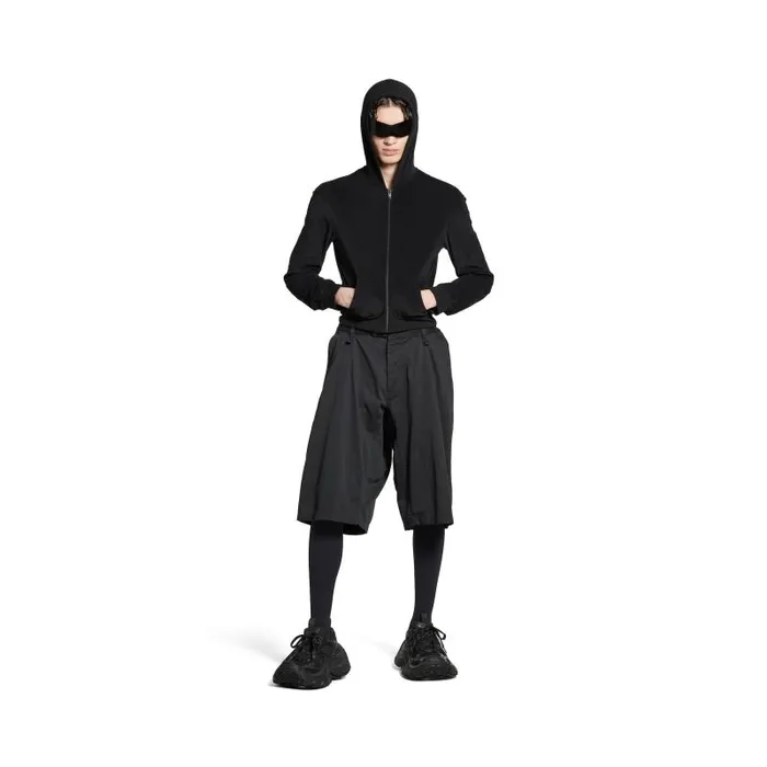 Balenciaga Pants Men Minimal Cargo Shorts In Black Black