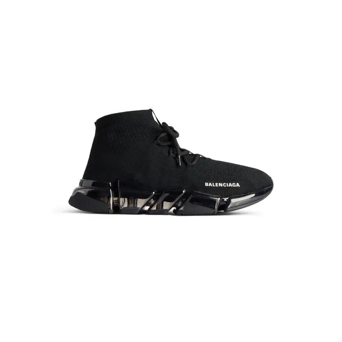 Balenciaga Sneakers Men Men039s Speed 20 Lace Up Full Clear Sole Recycled Knit Sneaker In Black Black Balenciaga Sneakers Men Men039s Speed 20 Lace Up Full Clear Sole Recycled Knit Sneaker In Black Black