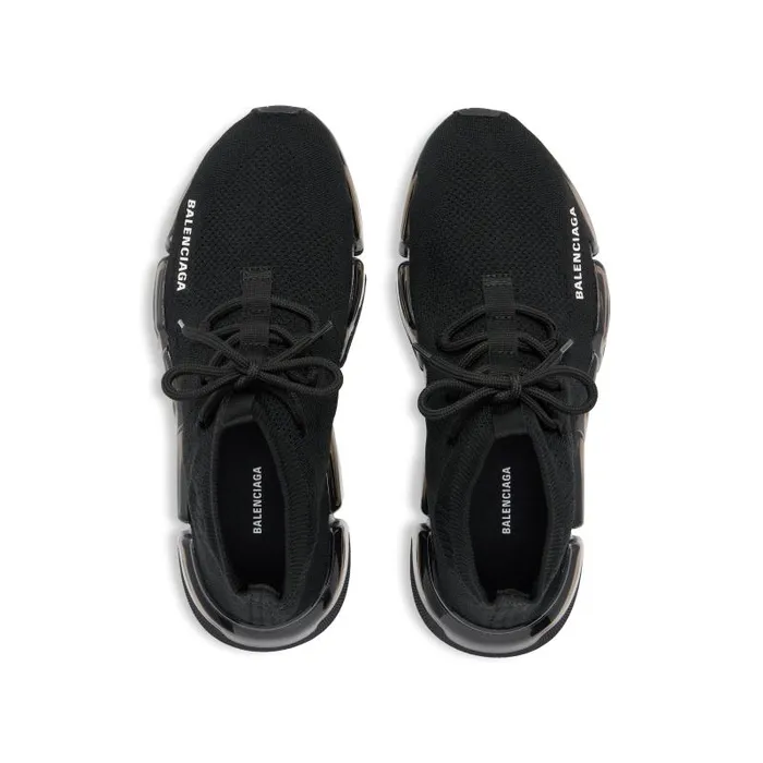 Balenciaga Sneakers Men Men039s Speed 20 Lace Up Full Clear Sole Recycled Knit Sneaker In Black Black Balenciaga Sneakers Men Men039s Speed 20 Lace Up Full Clear Sole Recycled Knit Sneaker In Black Black