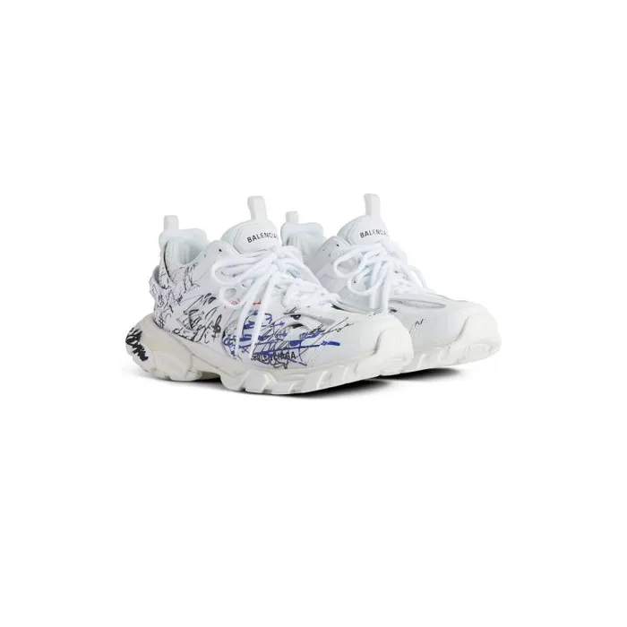 Balenciaga Sneakers Men Men039s Track Autographe Sneaker In Whiteblackbluered Whiteblackbluered Balenciaga Sneakers Men Men039s Track Autographe Sneaker In Whiteblackbluered Whiteblackbluered