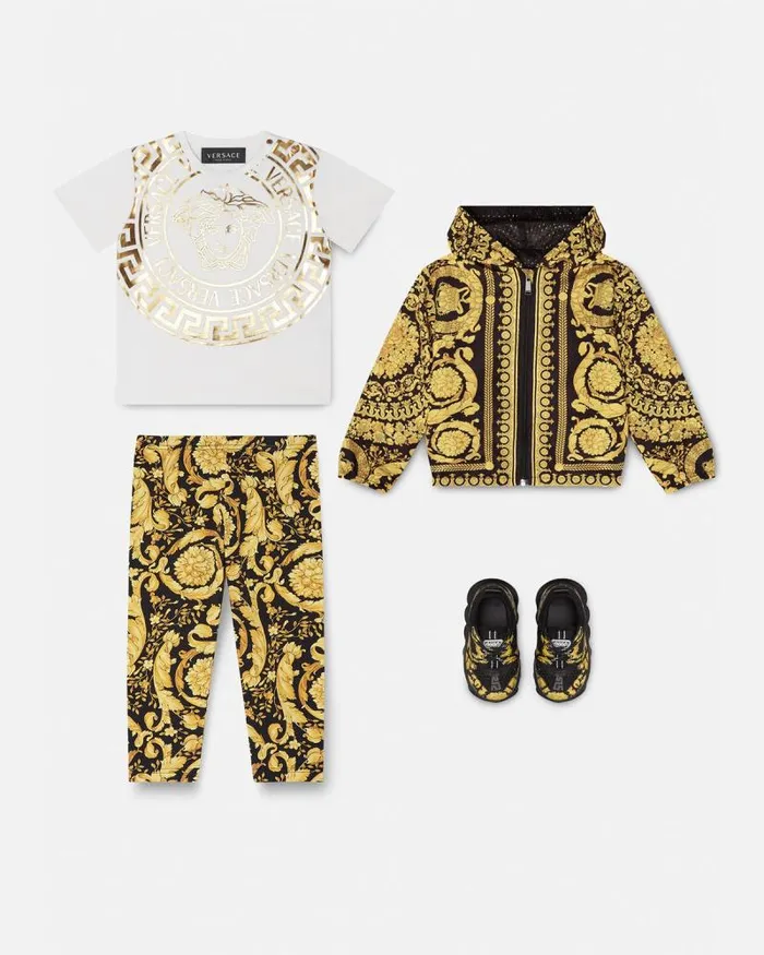 Barocco Baby Leggings Blackprint Children Versace Clothing