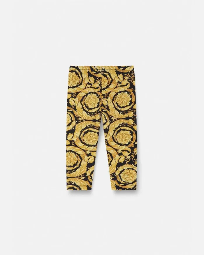 Barocco Baby Leggings Blackprint Children Versace Clothing