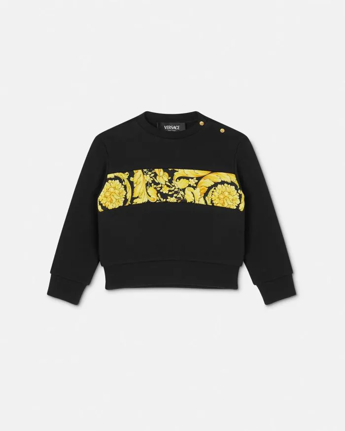 Barocco Baby Sweatshirt Black Children Versace Clothing