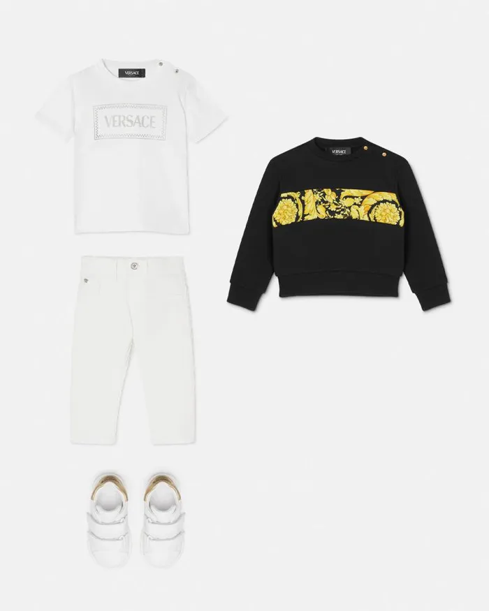 Barocco Baby Sweatshirt Black Children Versace Clothing