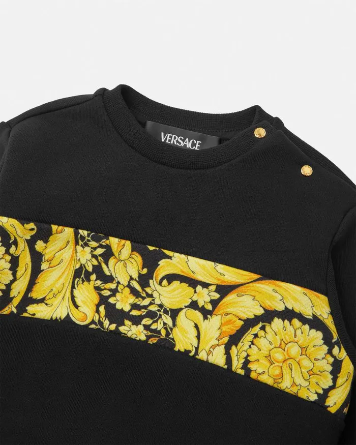 Barocco Baby Sweatshirt Black Children Versace Clothing