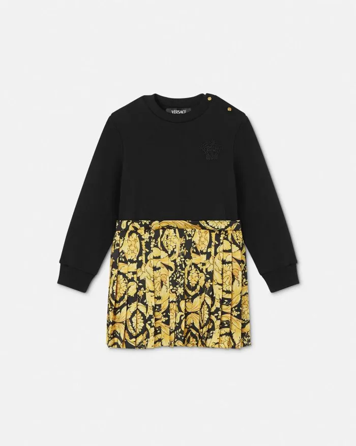 Barocco Baby Sweatshirt Dress Black Children Versace Clothing
