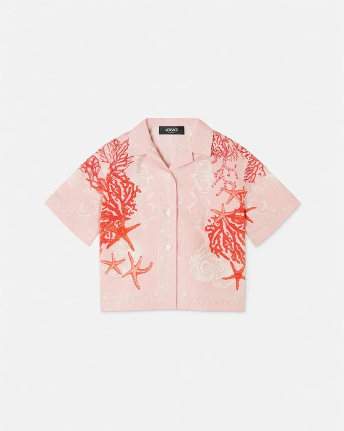 Barocco Sea Kids Shirt Coral Children Versace Clothing