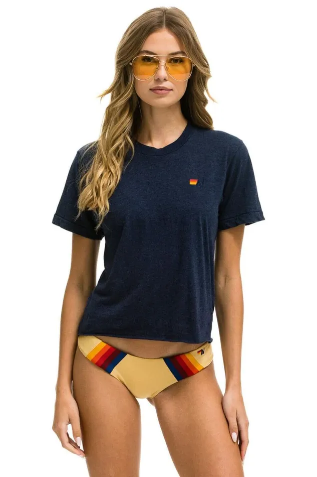 Basic Boyfriend Tee 8211 Navy Women Aviator Nation Tees
