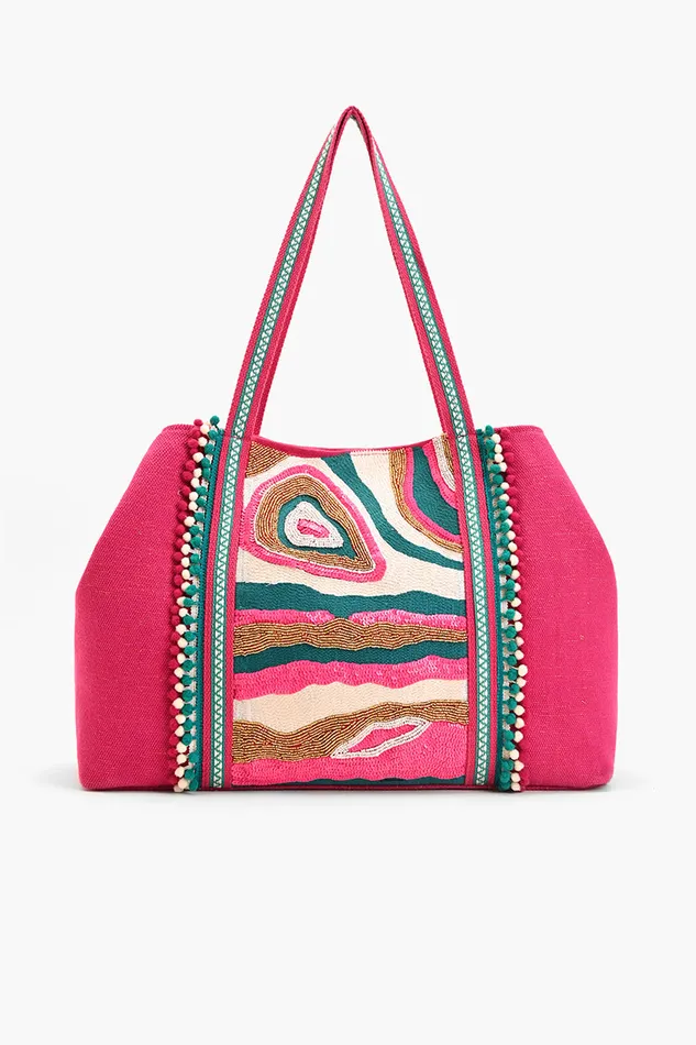 Beach Bags America and Beyond Women Rock n roll Embellished tote