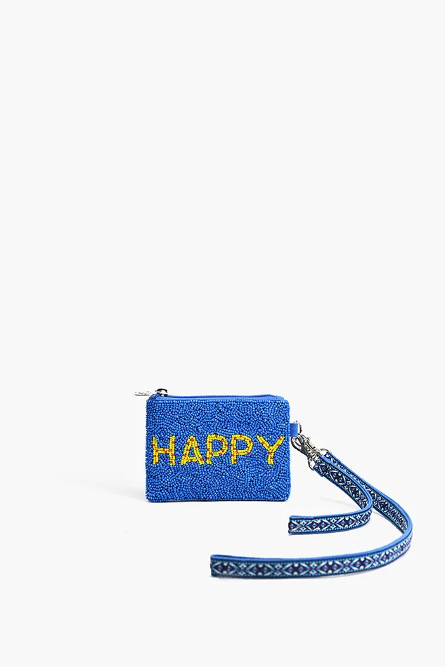 Because I am Happy Embellished Coin Bag Women Small Pouches America and Beyond