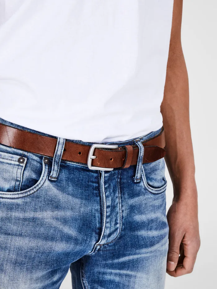 Belts JACK and JONES Mens LEATHER BELT Brown Mocha Bisque Popular