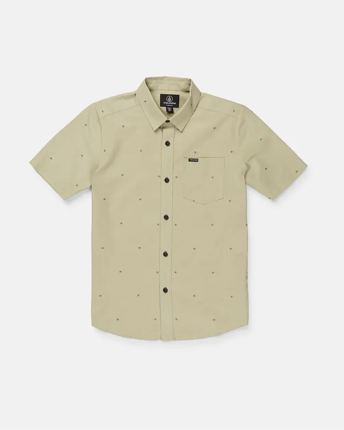 Big Boys Bankstone Short Sleeve Shirt 8211 Light Olive Kids Volcom Shirts and Flannels Big Boys Bankstone Short Sleeve Shirt 8211 Light Olive Kids Volcom Shirts and Flannels
