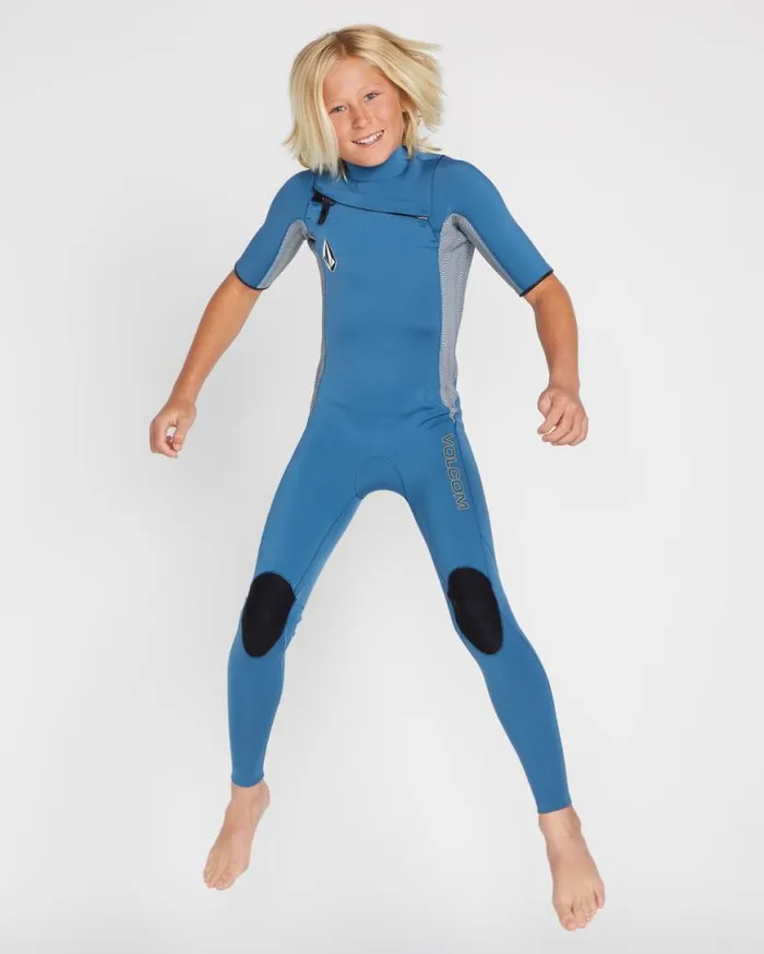 Big Boys Modulator 2mm Chest Zip Short Sleeve Fullsuit 8211 Cruzer Blue Kids Volcom Wetsuits