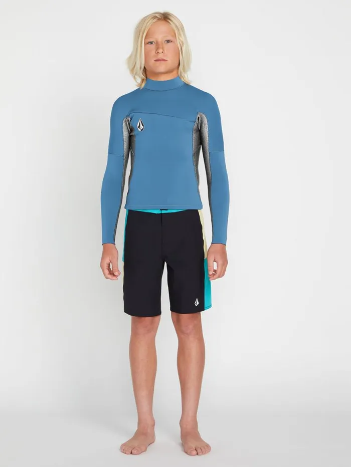 Big Boys Modulator 2mm Long Sleeve Wetsuit Jacket 8211 Cruzer Blue Kids Volcom Rashguards Big Boys Modulator 2mm Long Sleeve Wetsuit Jacket 8211 Cruzer Blue Kids Volcom Rashguards