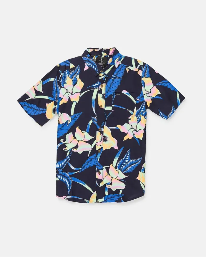 Big Boys Varkala Short Sleeve Shirt 8211 Navy Kids Volcom Shirts and Flannels Big Boys Varkala Short Sleeve Shirt 8211 Navy Kids Volcom Shirts and Flannels