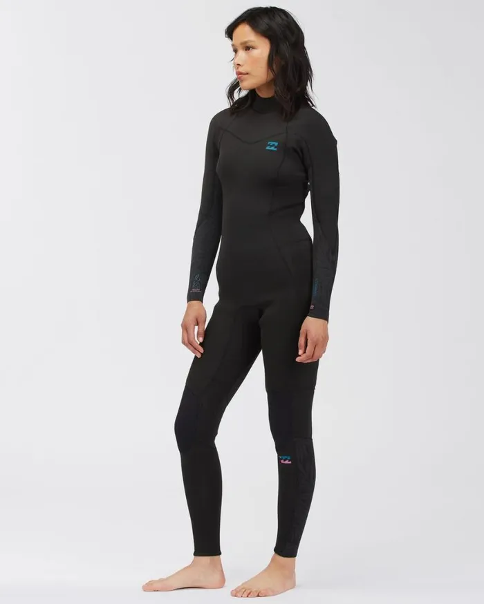 Billabong 32 Synergy Back Zip Full Wetsuit Black Palms Womens Wetsuits