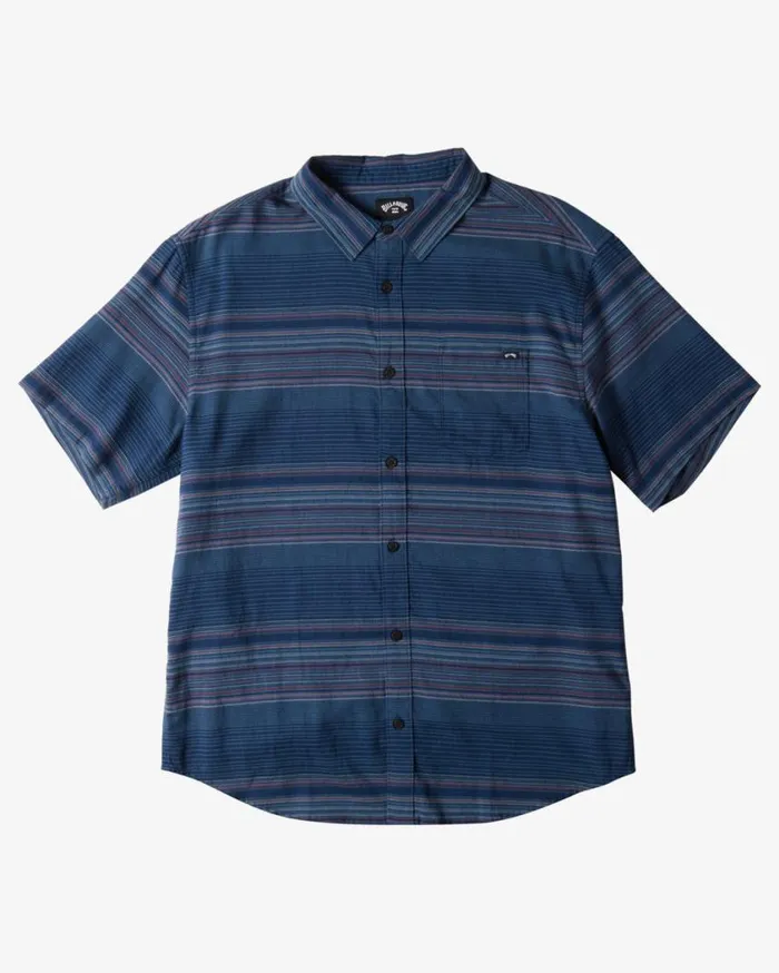 Billabong All Day Stripe Short Sleeve Woven Shirt Dark Blue Mens Shirts Billabong All Day Stripe Short Sleeve Woven Shirt Dark Blue Mens Shirts
