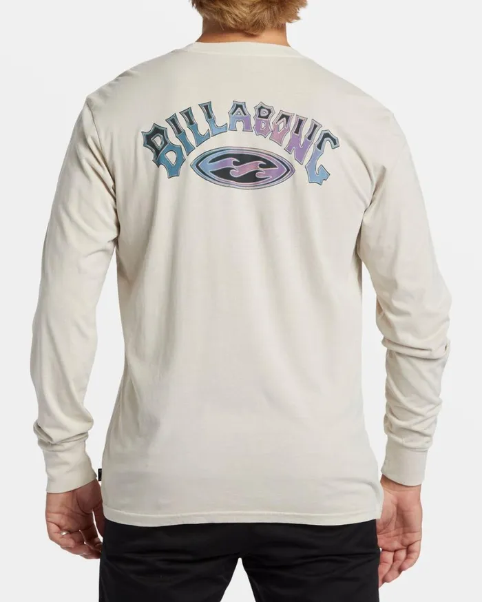 Billabong Arch Wash Long Sleeve Tshirt Stone Mens TShirts