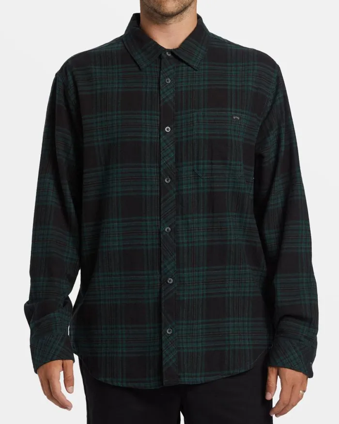 Billabong Coastline Flannel Shirt Black Mens Shirts