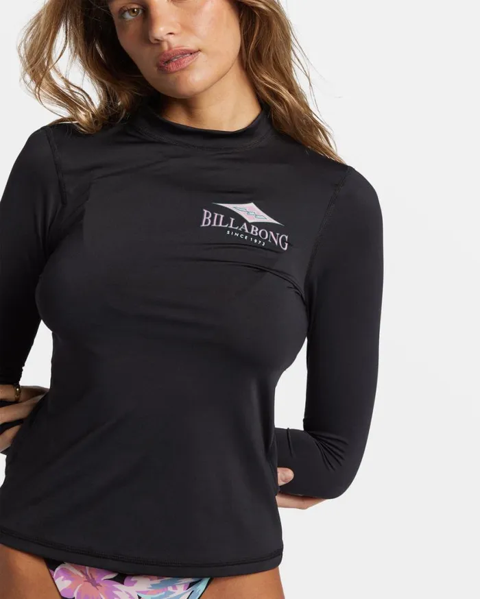 Billabong Core Long Sleeve Surf Tee Black Womens Rashguards and Bodysuits Billabong Core Long Sleeve Surf Tee Black Womens Rashguards and Bodysuits
