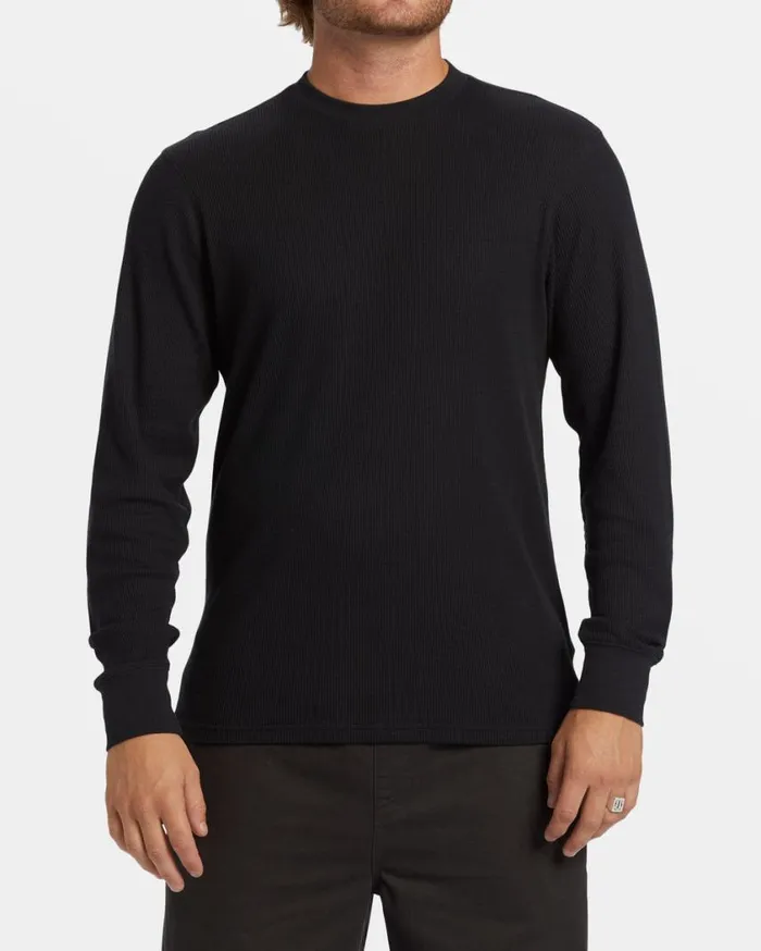 Billabong Essential Long Sleeve Thermal Top Black Mens Essentials TShirts