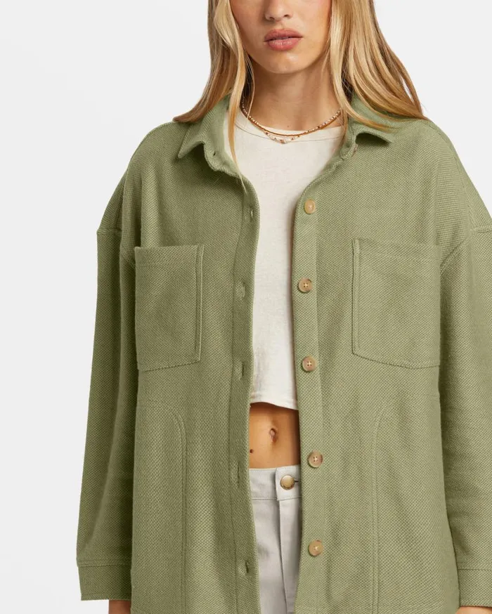 Billabong Everytime Oversized Shacket Avocado Womens Jackets Billabong Everytime Oversized Shacket Avocado Womens Jackets
