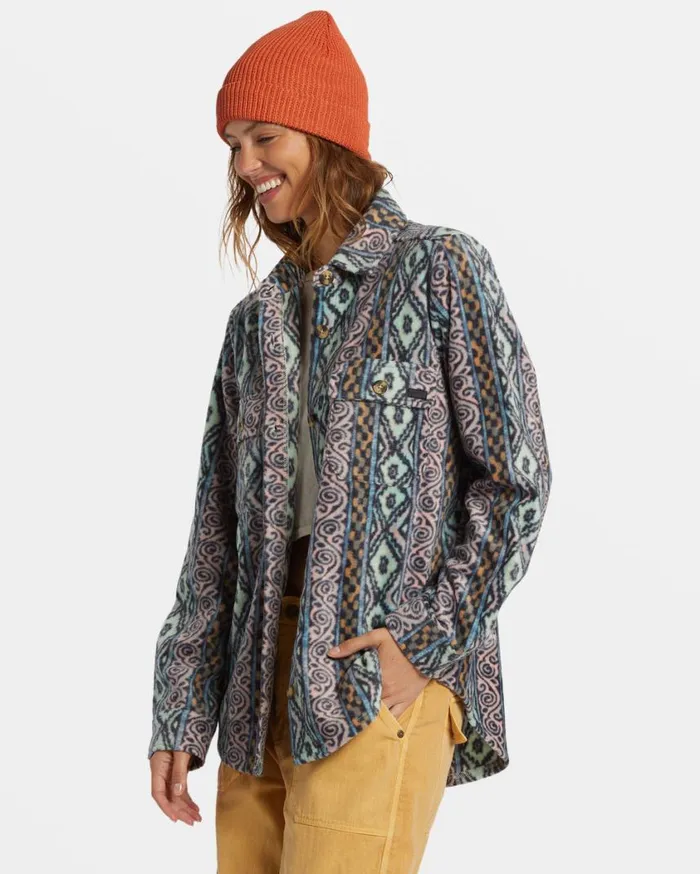 Billabong Forge Fleece Shacket Dusty Peach Womens Sweatshirts and Fleece Billabong Forge Fleece Shacket Dusty Peach Womens Sweatshirts and Fleece
