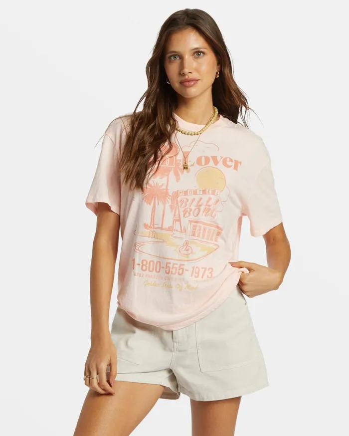 Billabong Golden State TShirt Feelin Peachy Womens Tops