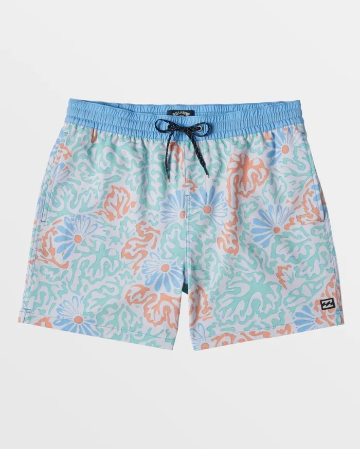 Billabong Good Times Layback 16034 Swim Trunks Blue Mens Layback Boardshorts