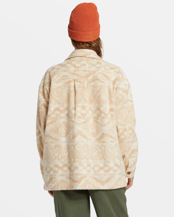 Billabong Happy Camper Shacket Button Sweater Wet Sand Womens Sweatshirts and Fleece Billabong Happy Camper Shacket Button Sweater Wet Sand Womens Sweatshirts and Fleece