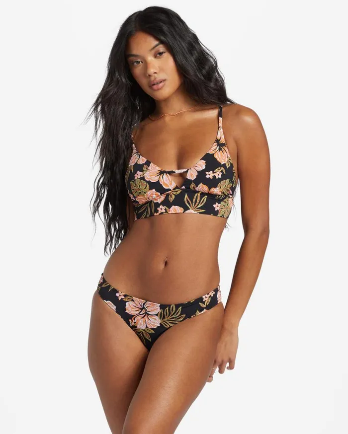 Billabong Hooked On Tropics V Neck Cami Bikini Top Black Pebble Womens Bikinis Billabong Hooked On Tropics V Neck Cami Bikini Top Black Pebble Womens Bikinis