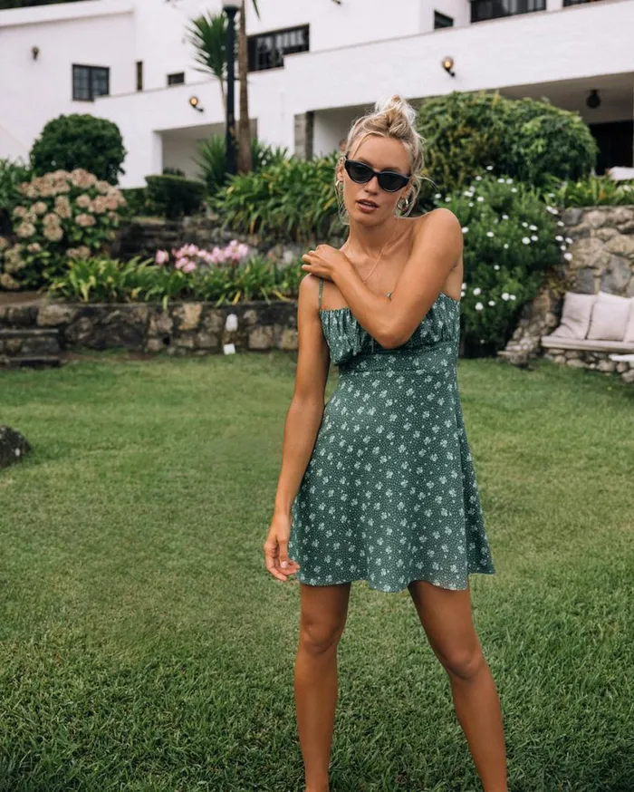 Billabong Island Calling Mini Dress Emerald Bay Womens Dresses