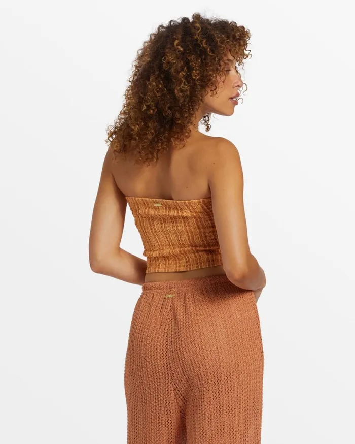 Billabong Keep It Simple Smocked Crop Top Peach Punch Womens Tops Billabong Keep It Simple Smocked Crop Top Peach Punch Womens Tops