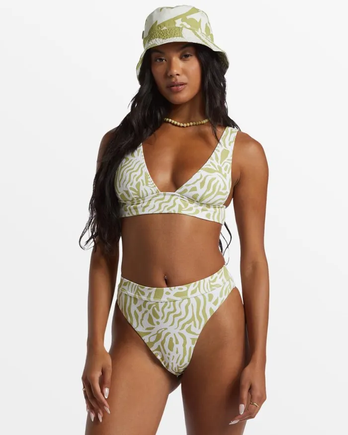 Billabong La Cala Remi Plunge Bikini Top Moss Joy Womens Bikinis