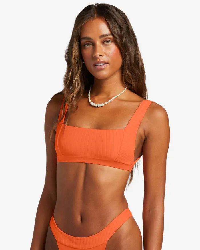 Billabong Lined Up Tank Bikini Top Poppin Peach Womens Bikinis Billabong Lined Up Tank Bikini Top Poppin Peach Womens Bikinis