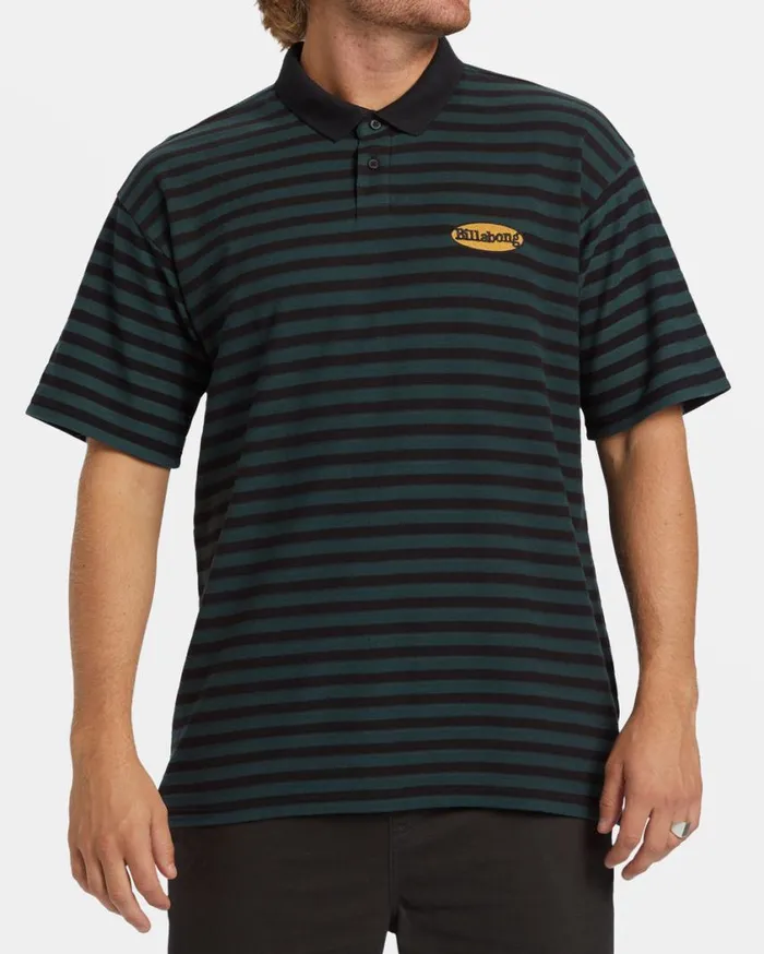 Billabong Neutron Short Sleeve Polo Tshirt Black Mens TShirts