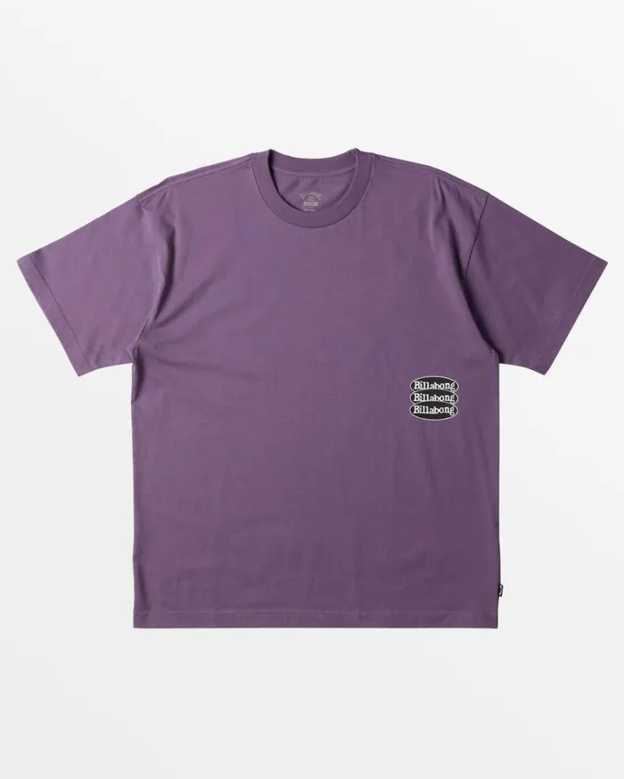 Billabong Stacked OG TShirt Purple Ash Mens TShirts