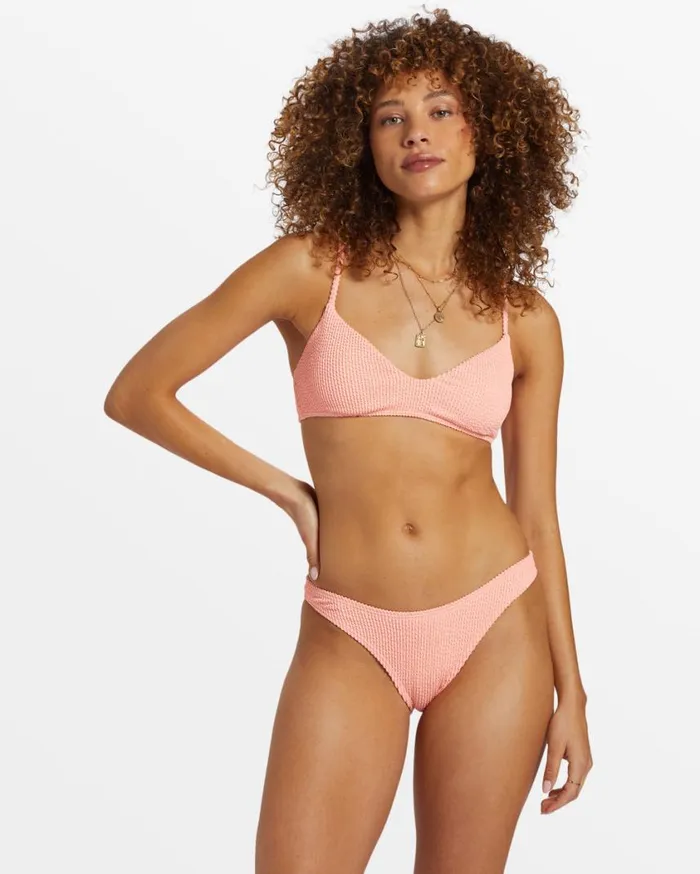 Billabong Summer High Bralette Bikini Top Peach Tart Womens Bikini Tops