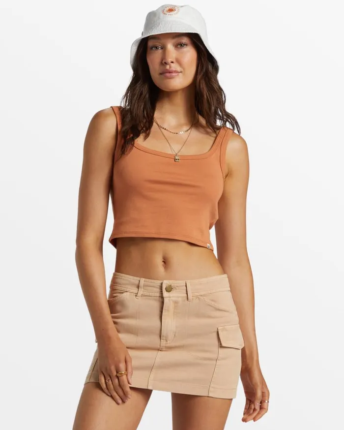 Billabong Sun Goddess Tank Knit Toffee Womens Graphic Tees and Tanks