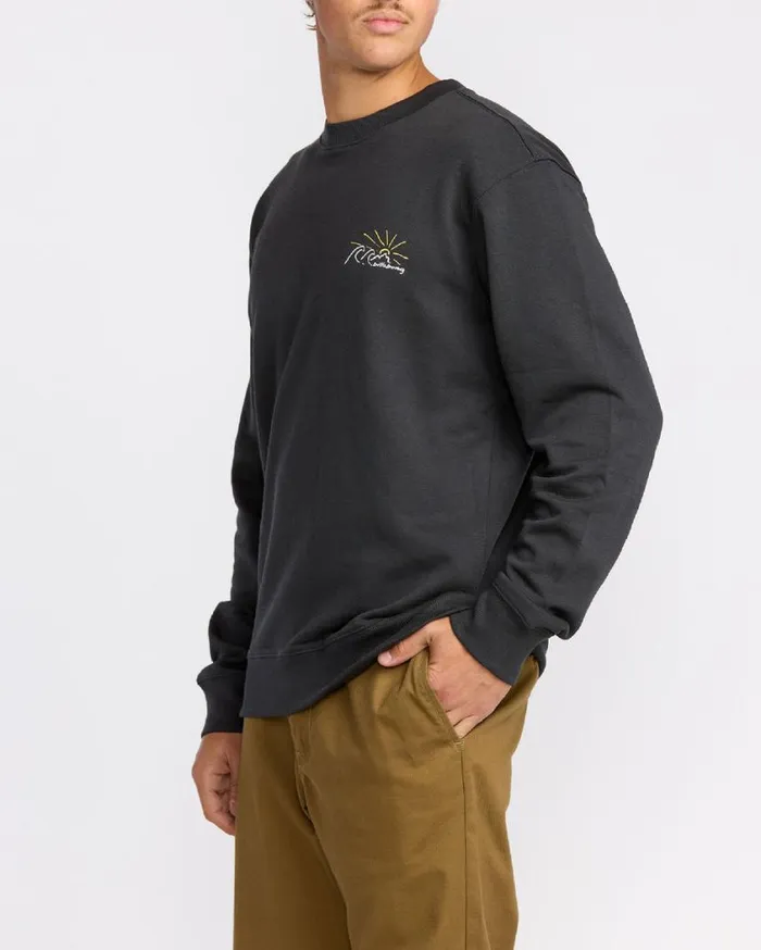 Billabong Sunrise Crew Sweatshirt Washed Black Mens Hoodies and Fleece Billabong Sunrise Crew Sweatshirt Washed Black Mens Hoodies and Fleece