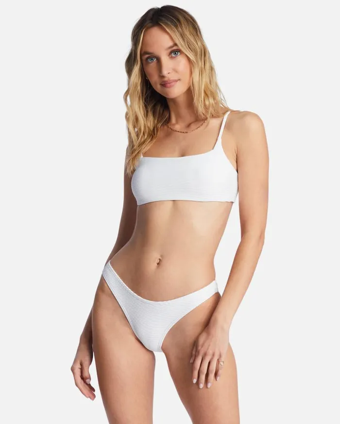 Billabong Tanlines Zoe Crop Bikini Top White Womens Bikini Tops