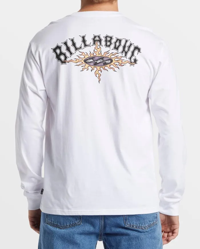 Billabong Theme Arch Long Sleeve TShirt White Mens TShirts