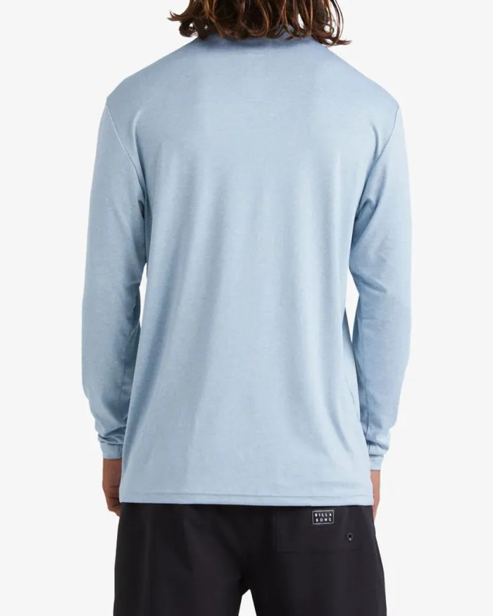 Billabong Unity Loose Fit Long Sleeve Surf Tee Smoke Blue Heather Mens Rashguards and Surf Tees Billabong Unity Loose Fit Long Sleeve Surf Tee Smoke Blue Heather Mens Rashguards and Surf Tees