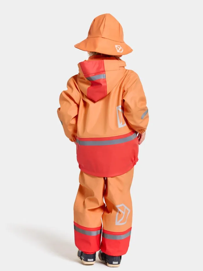 Boardman Kids039 Set Galon Papaya Orange Kids Didriksons Lined Rain Set