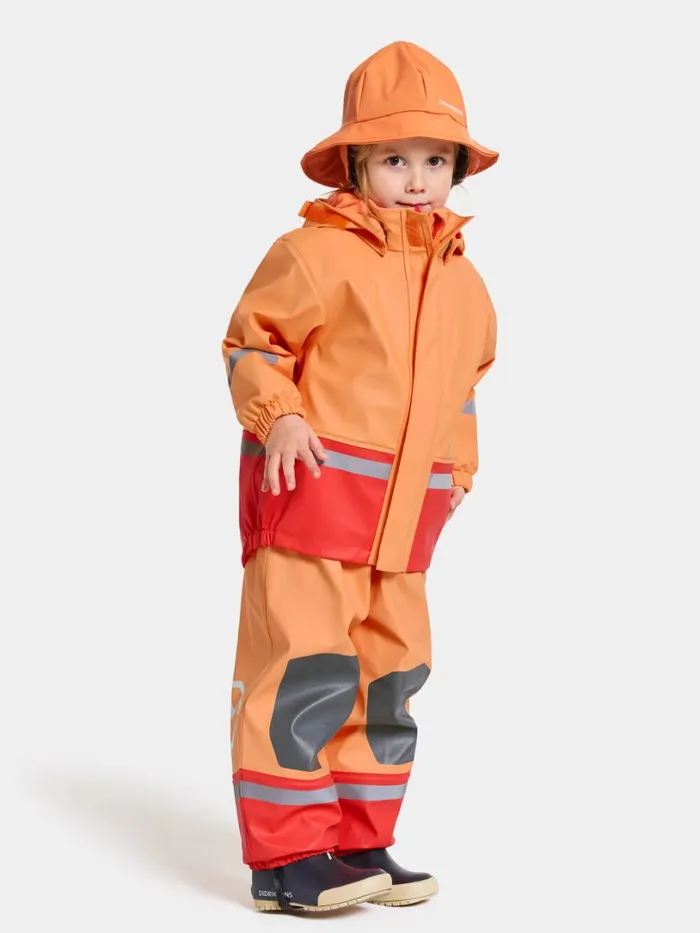 Boardman Kids039 Set Galon Papaya Orange Kids Didriksons Lined Rain Set