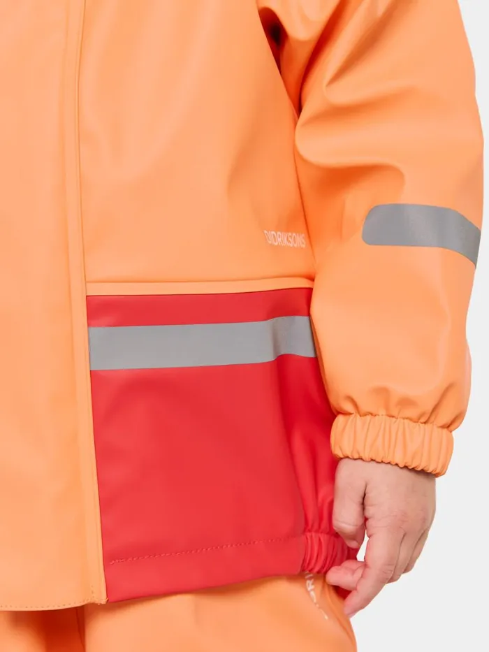 Boardman Kids039 Set Galon Papaya Orange Kids Didriksons Lined Rain Set