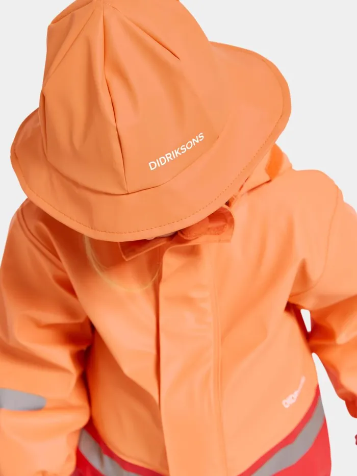 Boardman Kids039 Set Galon Papaya Orange Kids Didriksons Lined Rain Set