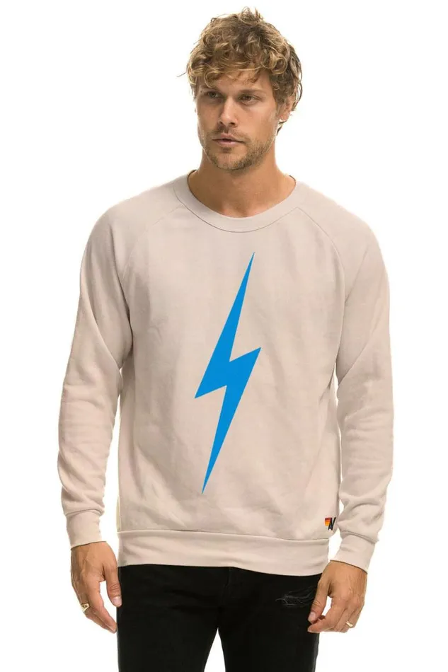 Bolt Crew Sweatshirt 8211 Sand Blue WomenMen Aviator Nation Sweatshirts